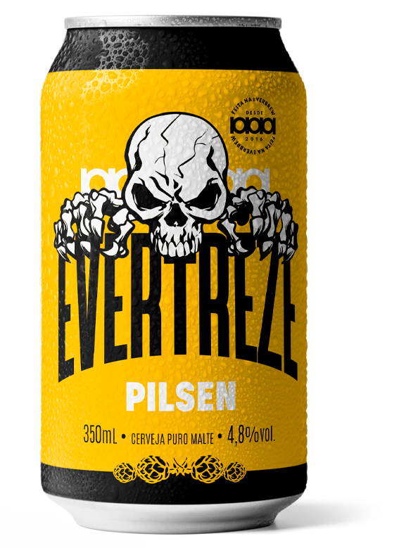 Cerveja Evertreze Pilsen lata 350ml.