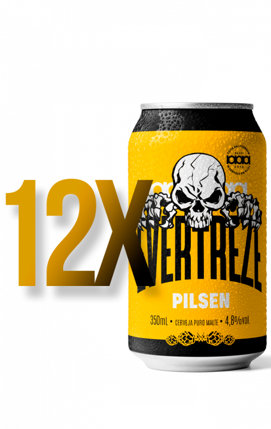 Mockup Caixa 12 unidades Evertreze Pilsen lata 350ml.
