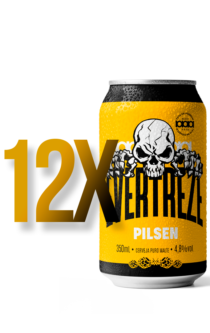 Mockup Caixa 12 unidades Evertreze Pilsen lata 350ml.